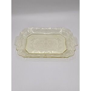 Indiana Glass Co. Yellow Depression Glass Platter #615 LORAIN Pattern 11.5" 1929